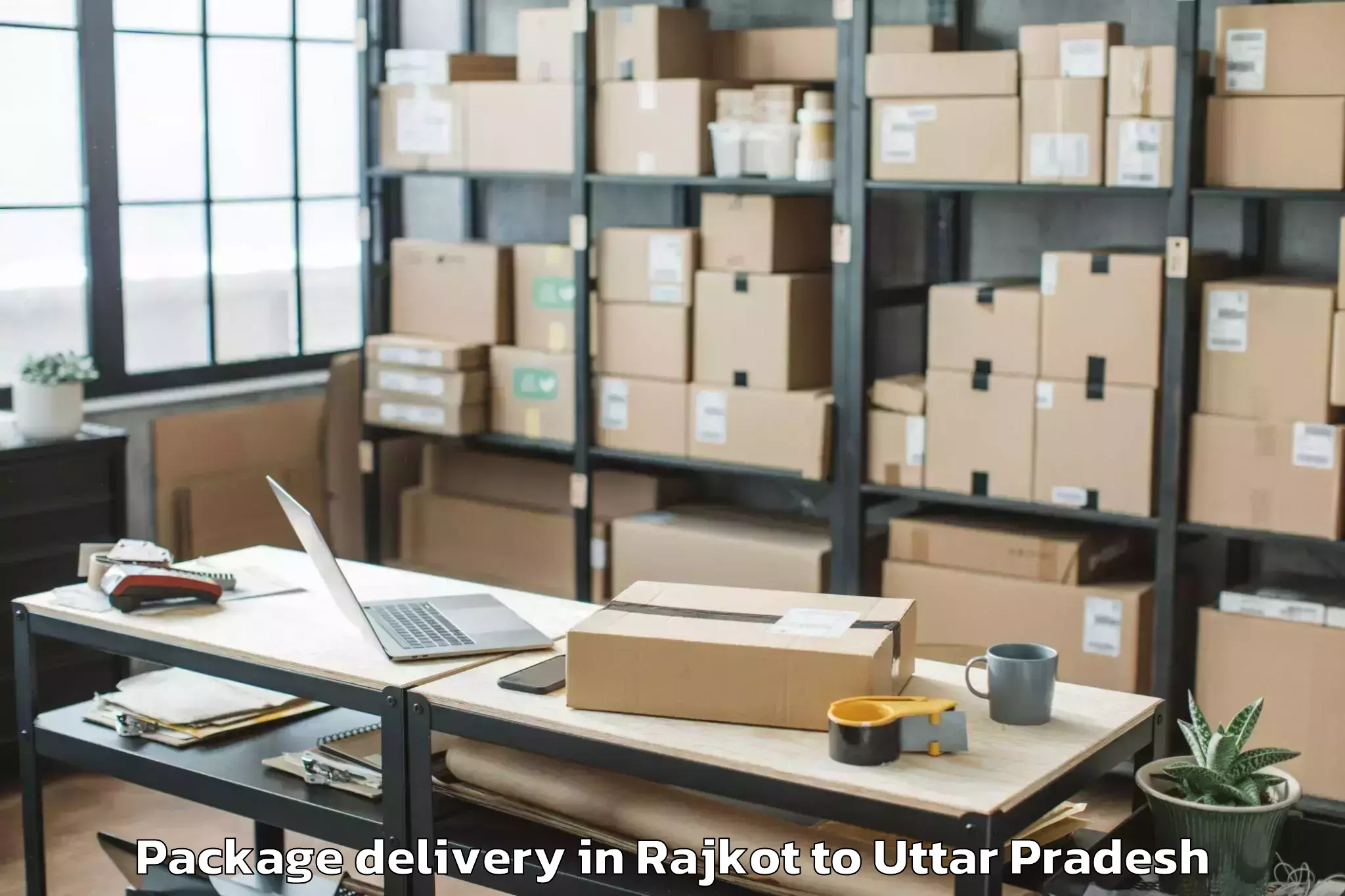 Comprehensive Rajkot to Umaro Mall Lucknow Package Delivery